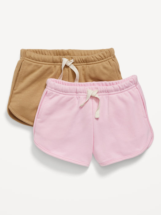 Functional Drawstring French Terry Pull-On Shorts for Toddler Girls