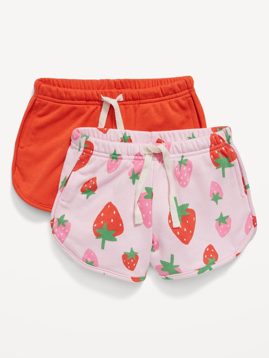 Functional Drawstring French Terry Pull-On Shorts for Toddler Girls