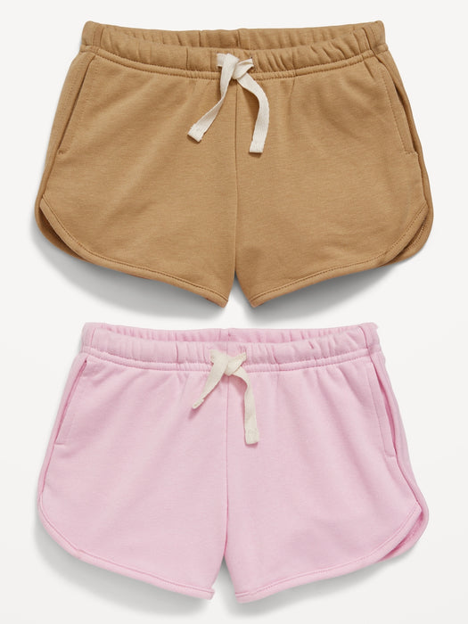Functional Drawstring French Terry Pull-On Shorts for Toddler Girls