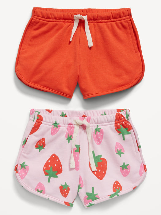 Functional Drawstring French Terry Pull-On Shorts for Toddler Girls