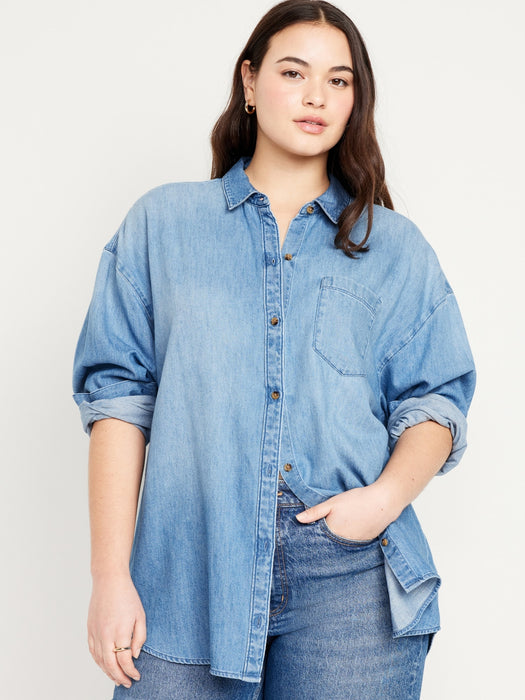 Oversized Button-Down Boyfriend Shirt