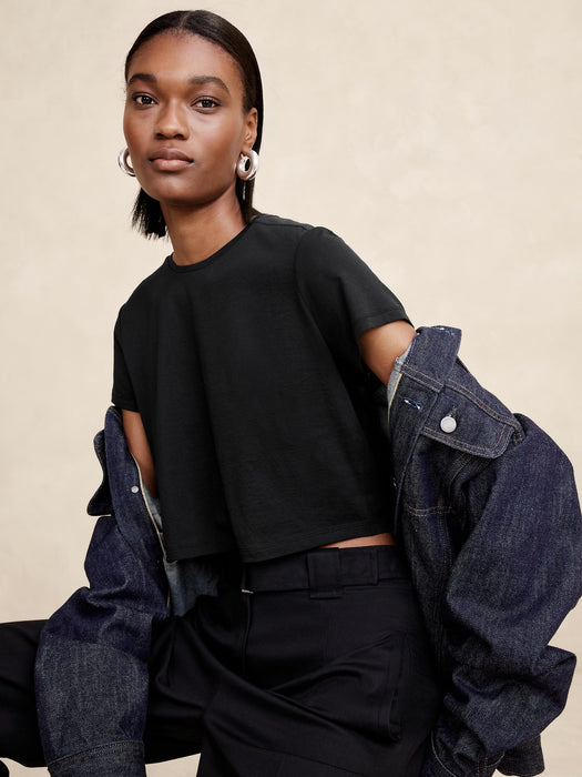 Supima® Boxy Crop T-Shirt
