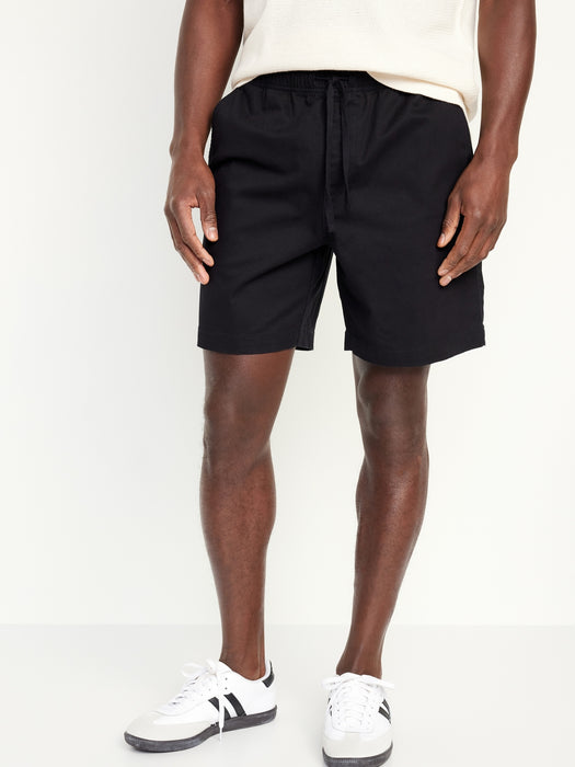 Pull-On Twill Jogger Shorts -- 7-inch inseam