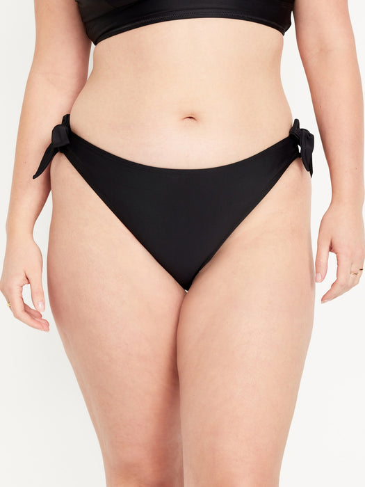 Mid-Rise Side-Tie Bikini Swim Bottoms
