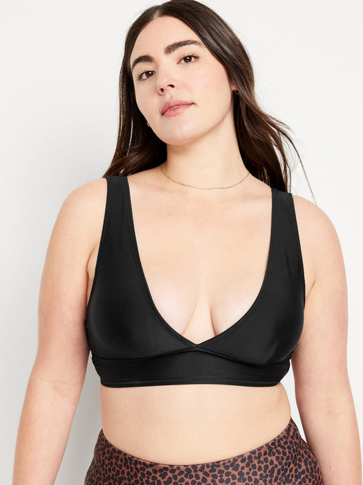 V-Neck Longline Bikini Swim Top