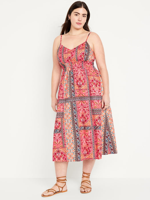 Waist-Defined Cami Midi Dress