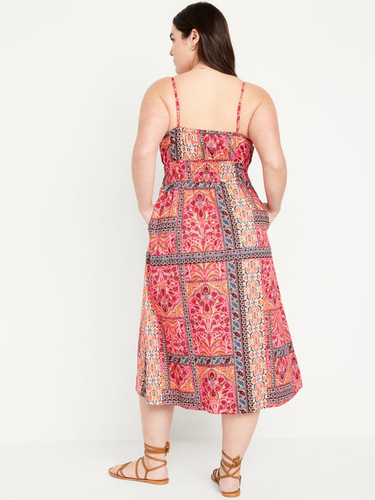 Waist-Defined Cami Midi Dress