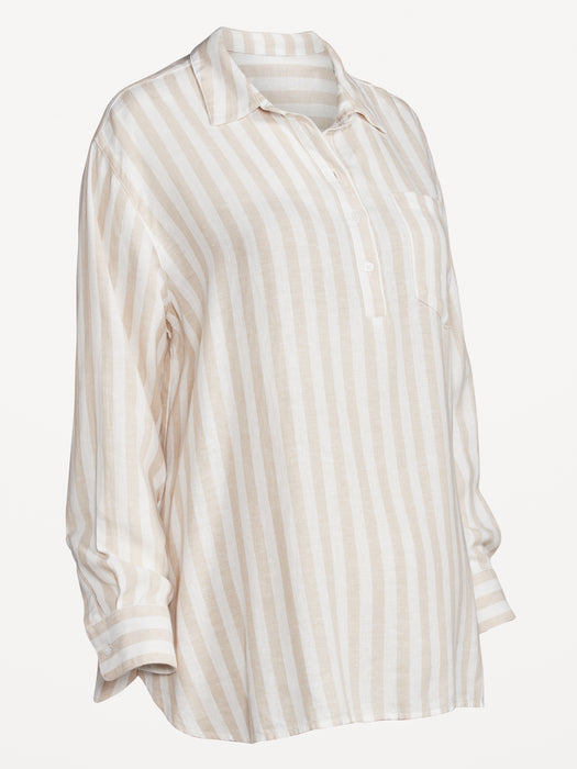 Maternity Boyfriend Popover Shirt