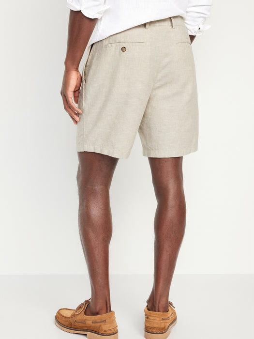 Slim Linen-Blend Chino Shorts -- 7-inch inseam