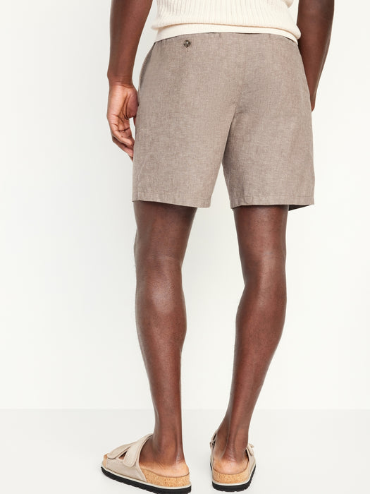 Slim Linen-Blend Chino Shorts -- 7-inch inseam