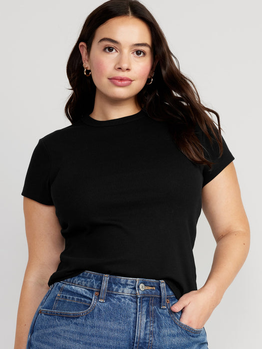 Snug Crop Ribbed T-Shirt