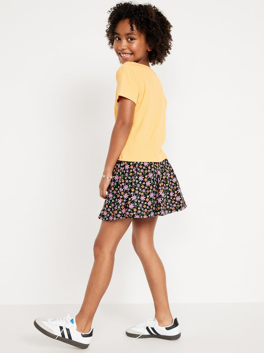 Printed Drawstring Skort for Girls
