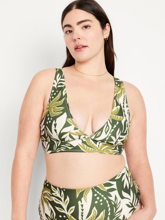 V-Neck Longline Bikini Swim Top