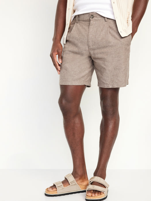 Slim Linen-Blend Chino Shorts -- 7-inch inseam