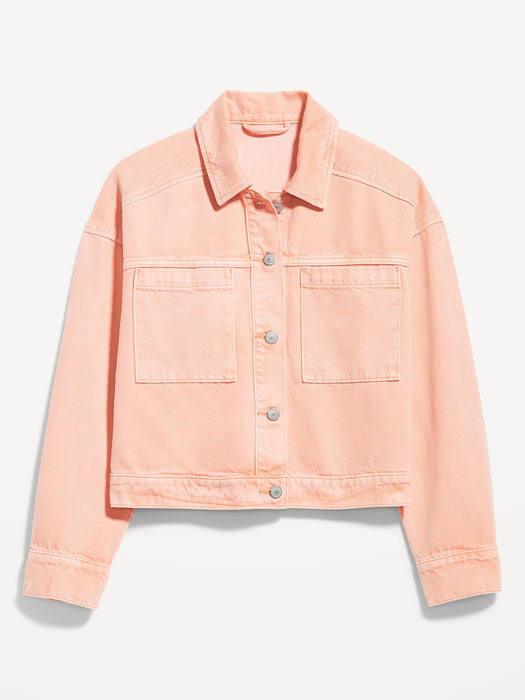 Cropped Utility Jean Jacket