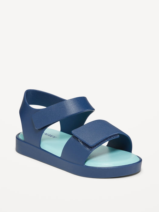 Double-Strap Matte Jelly Sandals for Toddler Girls