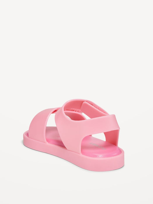 Double-Strap Matte Jelly Sandals for Toddler Girls