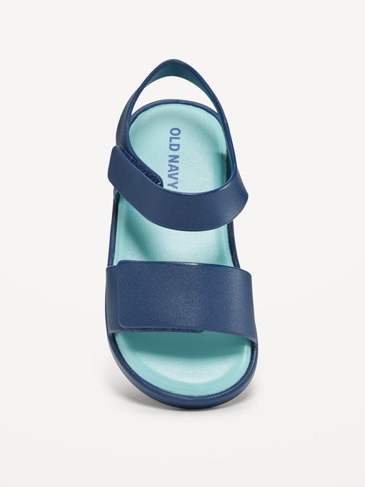 Double-Strap Matte Jelly Sandals for Toddler Girls