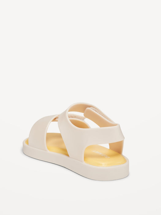 Double-Strap Matte Jelly Sandals for Toddler Girls