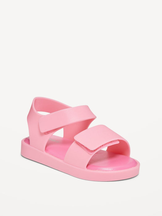 Double-Strap Matte Jelly Sandals for Toddler Girls