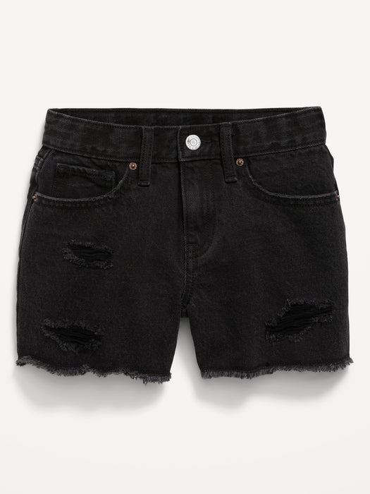 High-Waisted Ripped Jean Shorts for Girls