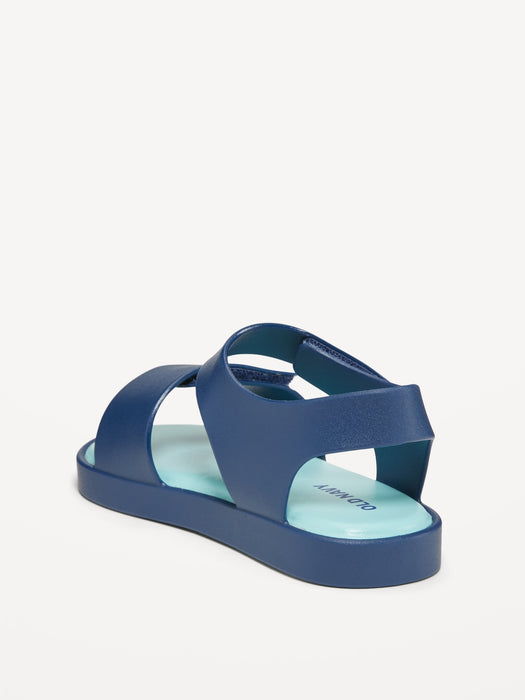 Double-Strap Matte Jelly Sandals for Toddler Girls