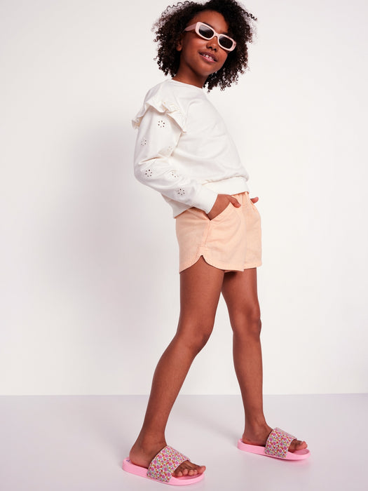 Linen-Blend Drawstring Shorts for Girls
