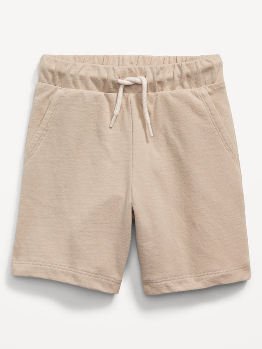 Functional-Drawstring French Terry Pull-On Shorts for Toddler Boys