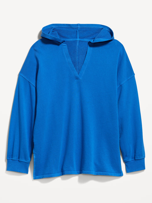 Oversized French-Terry Tunic Hoodie