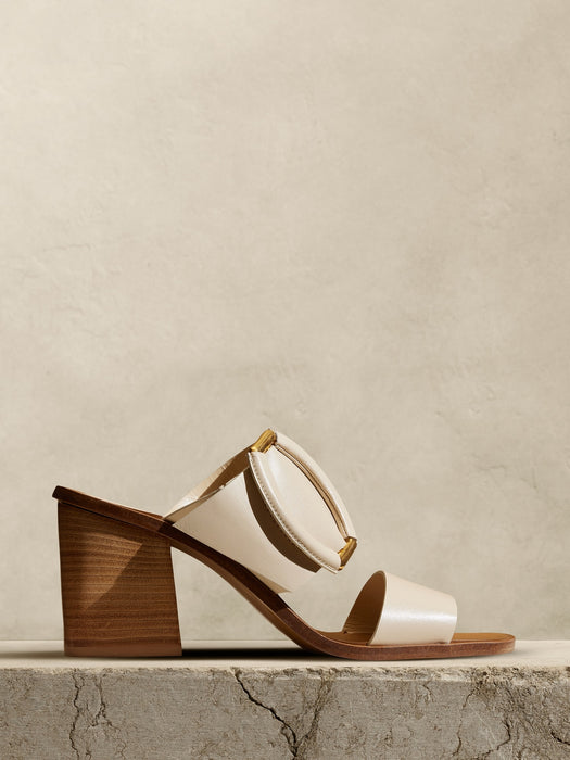 Ravello Leather Mid-Heel Sandal