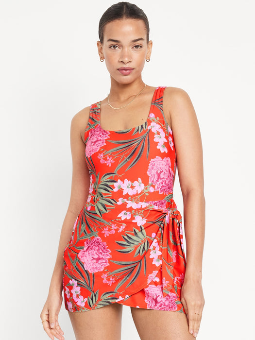 Side-Tie Swim Dress