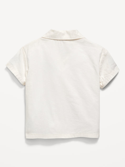 Short-Sleeve Embroidered Camp Shirt for Baby