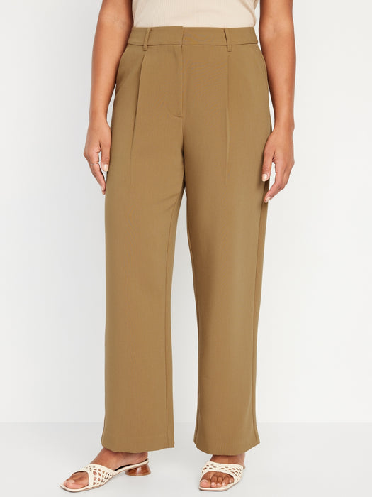 Extra High-Waisted Taylor Wide-Leg Trouser Suit Pants