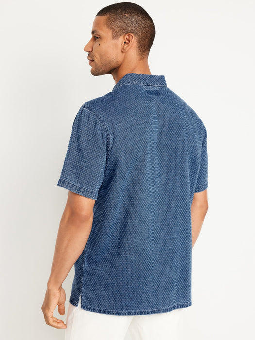 Short-Sleeve Dobby Camp Shirt