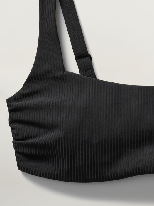 Square Neck Rib Bra Cup Bikini Top