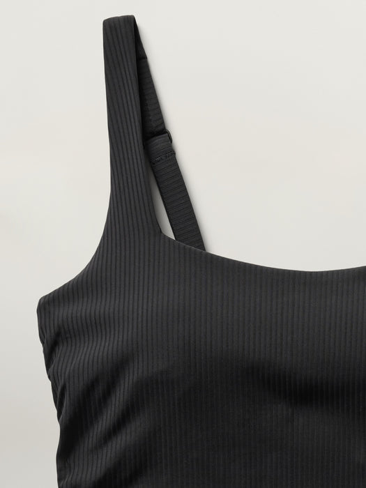 Square Neck Rib Bra Cup Tankini