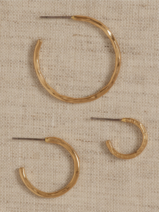 Textured Hoops Set Of 3 | Aureus + Argent