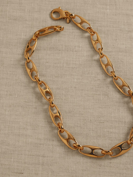 Elongated Mariner Link Chain Necklace by Aureus + Argent