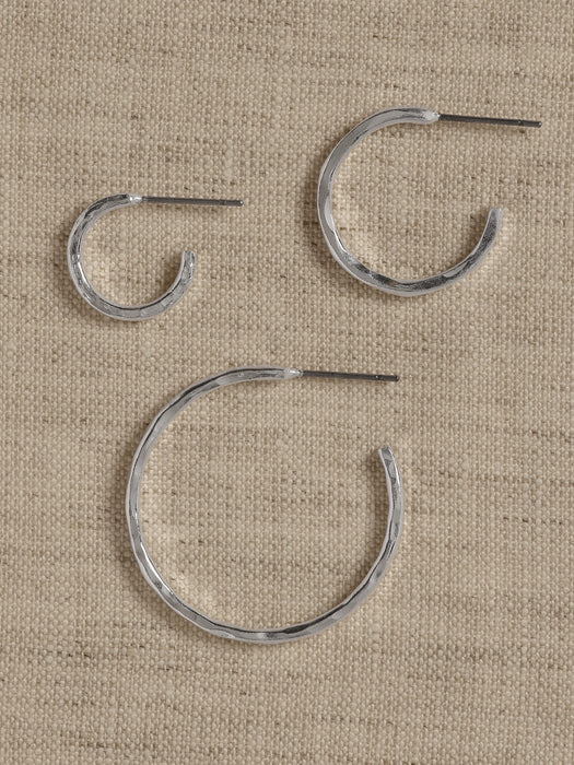 Textured Hoops Set Of 3 | Aureus + Argent