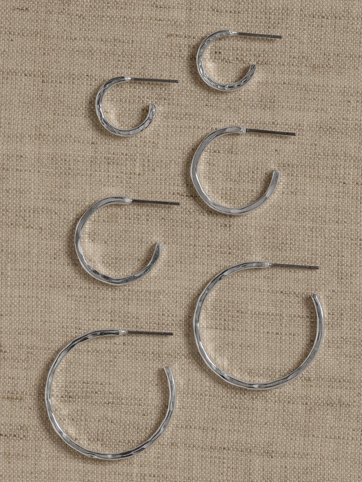 Textured Hoops Set Of 3 | Aureus + Argent