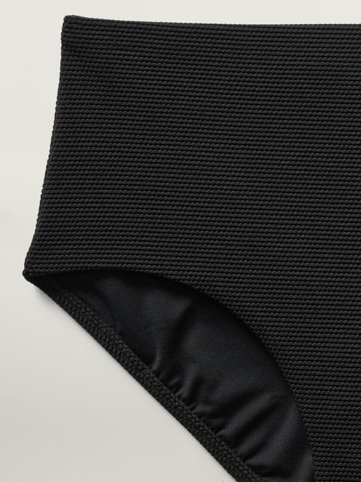 High Waist Pique Swim Bottom