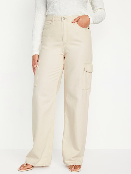 Extra High-Waisted Sky-Hi Wide-Leg Cargo Jeans