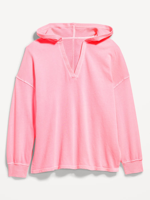 Oversized French-Terry Tunic Hoodie