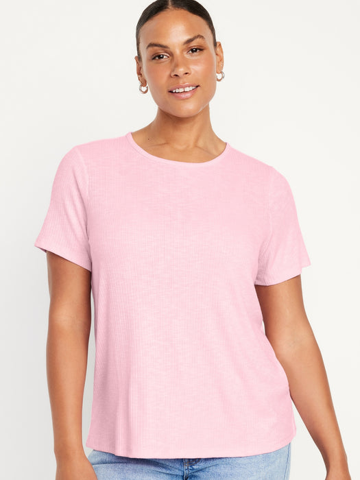 Luxe Ribbed Slub-Knit T-Shirt