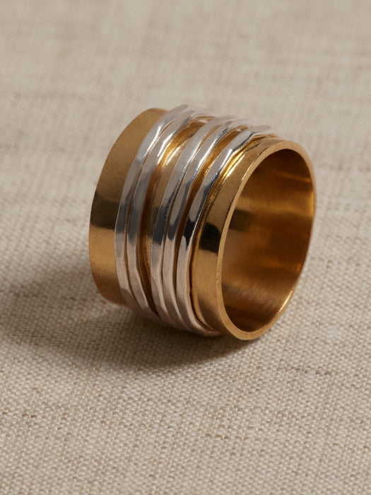Spinning Bands Mixed Metal Ring | Aureus + Argent