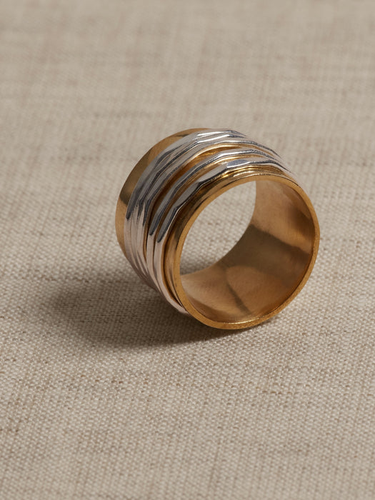 Spinning Bands Mixed Metal Ring | Aureus + Argent