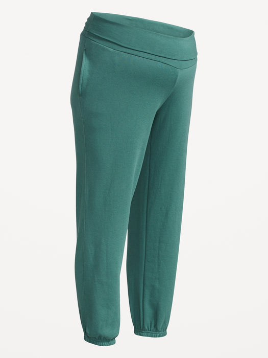 Maternity Rollover-Waist Jogger Sweatpants