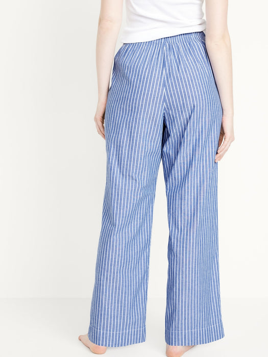 High-Waisted Poplin Pajama Pant