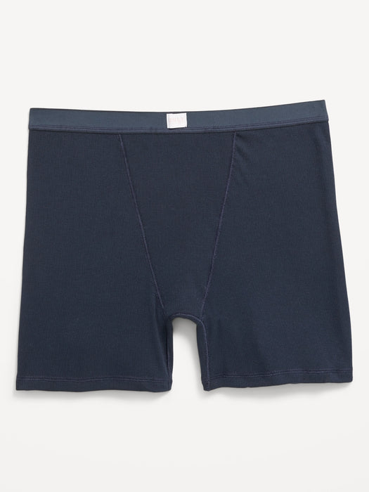 High-Waisted Ribbed Boyshort Briefs -- 3-inch inseam