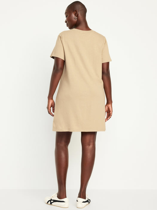 Crew-Neck Mini T-Shirt Dress